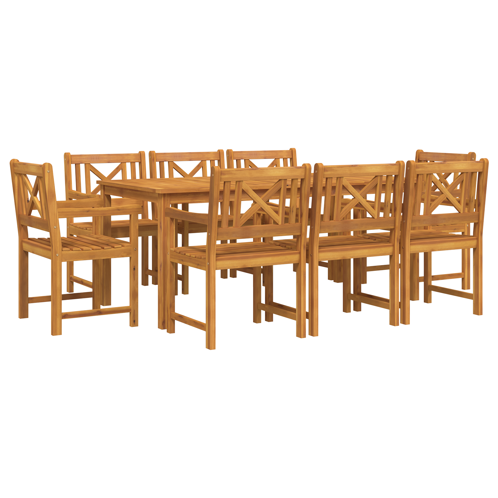 Hage Spisegruppe 9 pcs Brun heltre akasie