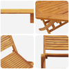 Sammenleggbart Bistrosett 3 pcs Brun heltre akasie