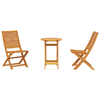Sammenleggbart Bistrosett 3 pcs Brun heltre akasie