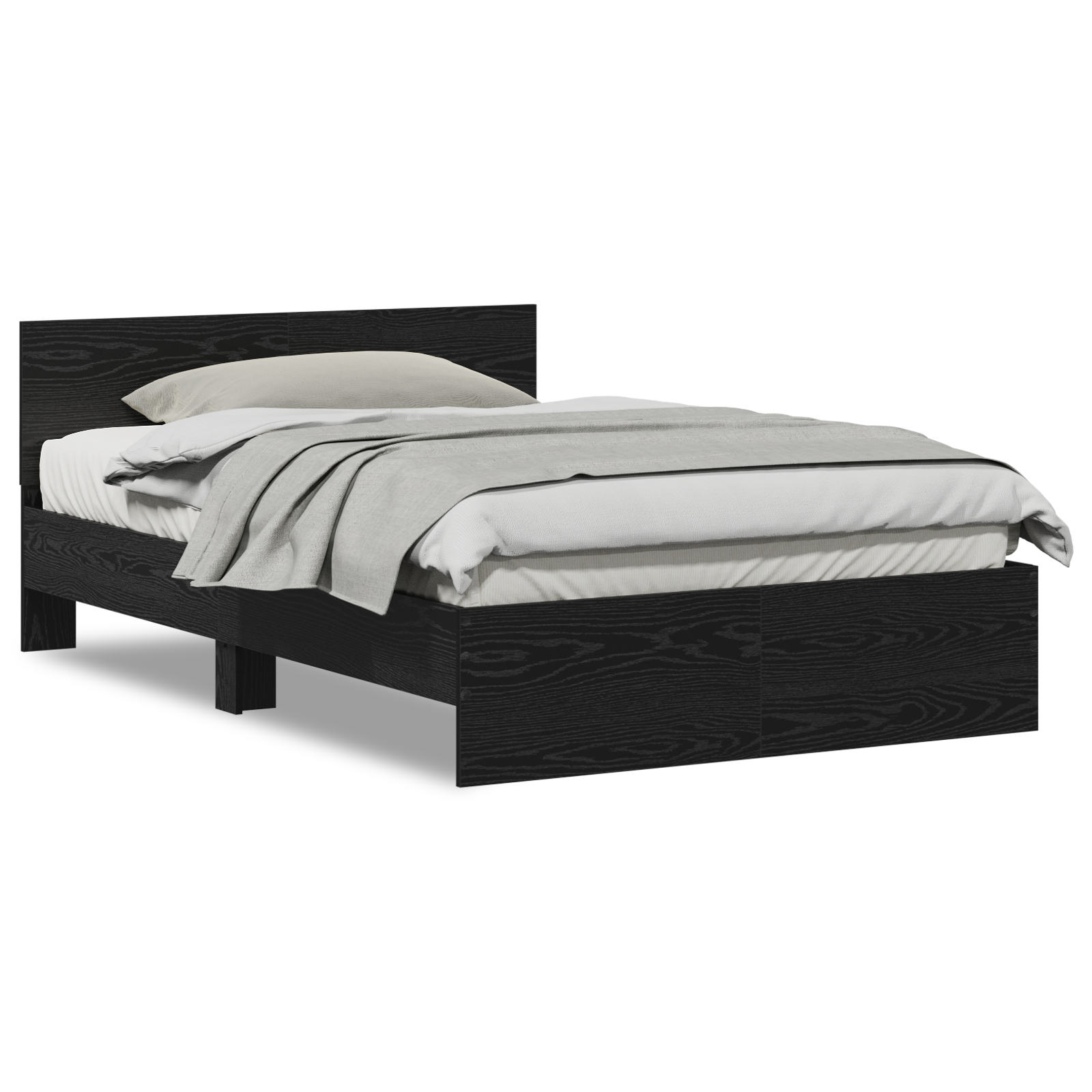 Sengestamme Svart Eik 203 x 185 x 70 cm Konstruert tre