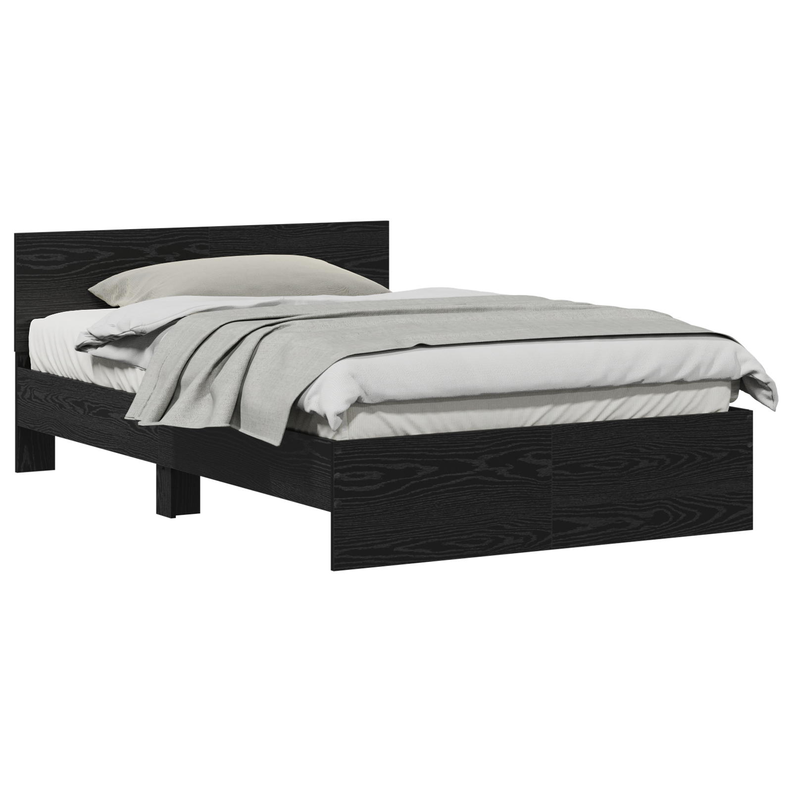 Sengestamme Svart Eik 203 x 185 x 70 cm Konstruert tre