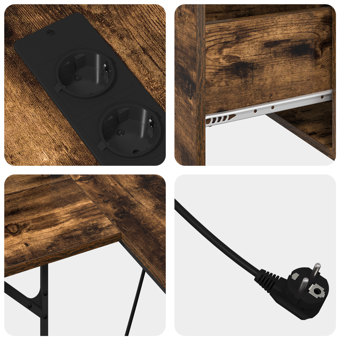 Skrivebord Røkt eik 182 x 101 x 87,5 cm Konstruert tre