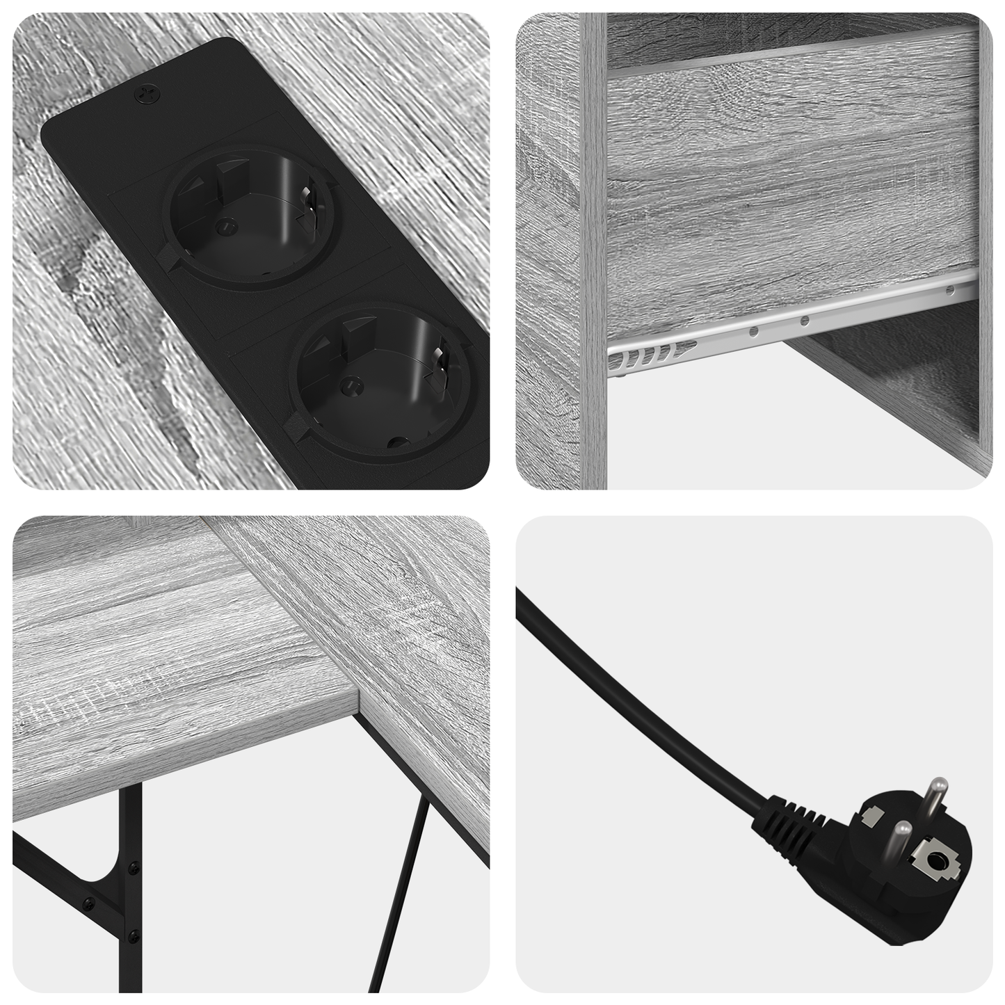 Skrivebord Grå Sonoma 182 x 101 x 87,5 cm Konstruert tre