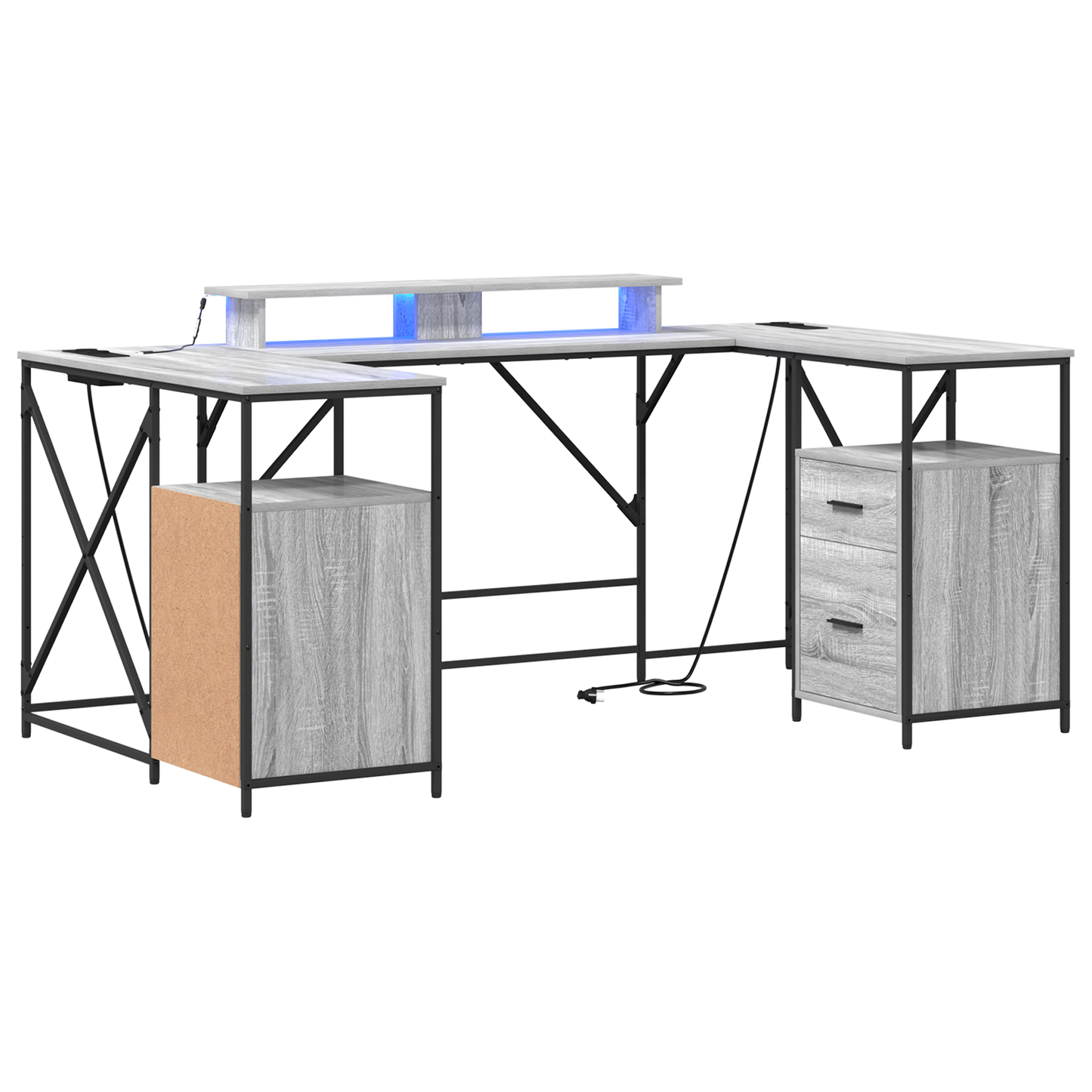 Skrivebord Grå Sonoma 182 x 101 x 87,5 cm Konstruert tre