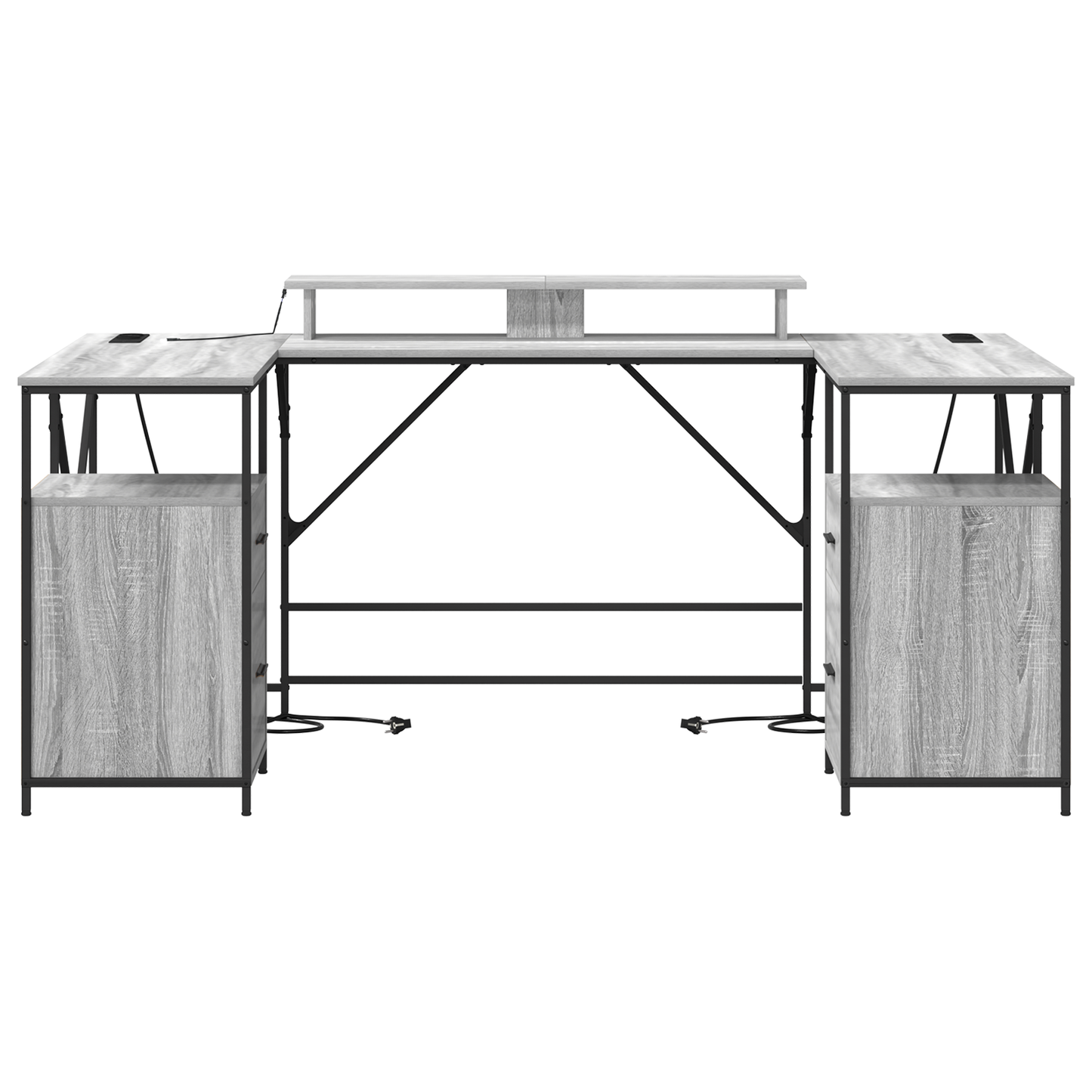 Skrivebord Grå Sonoma 182 x 101 x 87,5 cm Konstruert tre