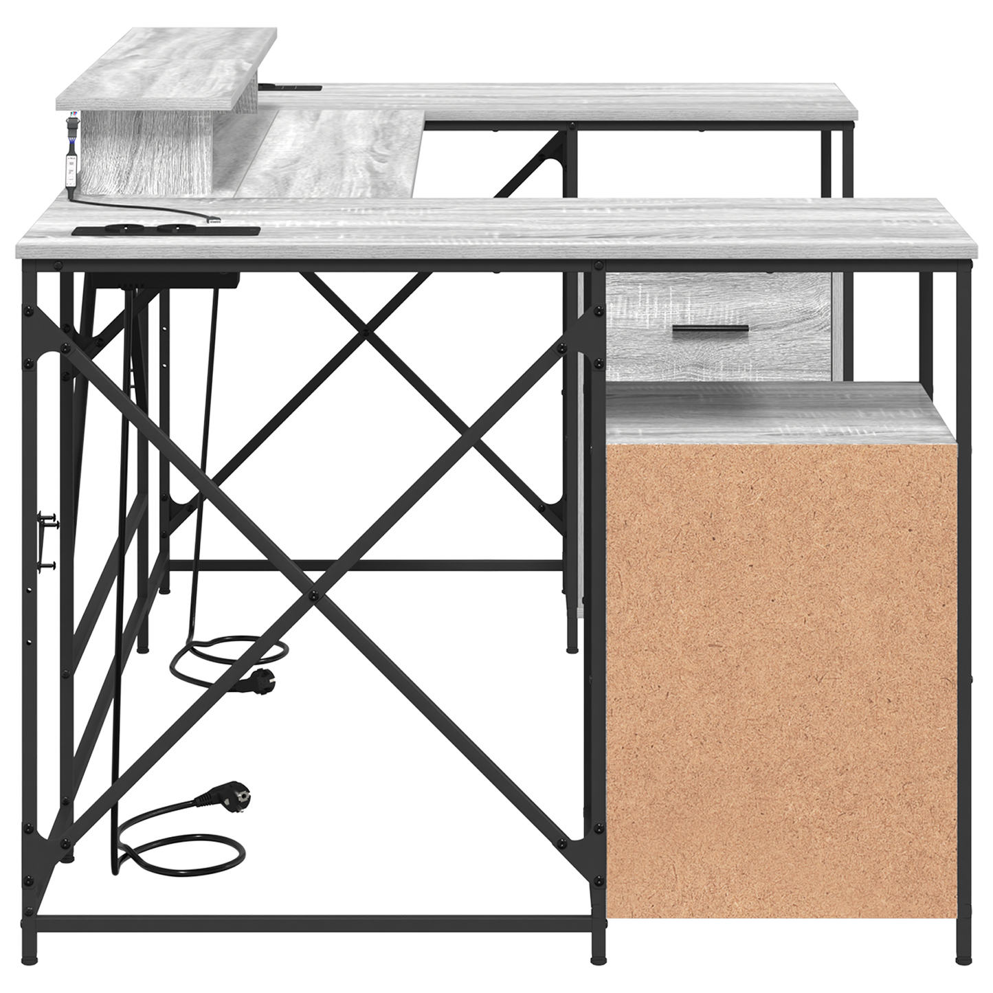 Skrivebord Grå Sonoma 182 x 101 x 87,5 cm Konstruert tre