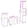 Møbelsett for bad med lagring 3 pcs Gamle tre 30 x 30 x 180 cm