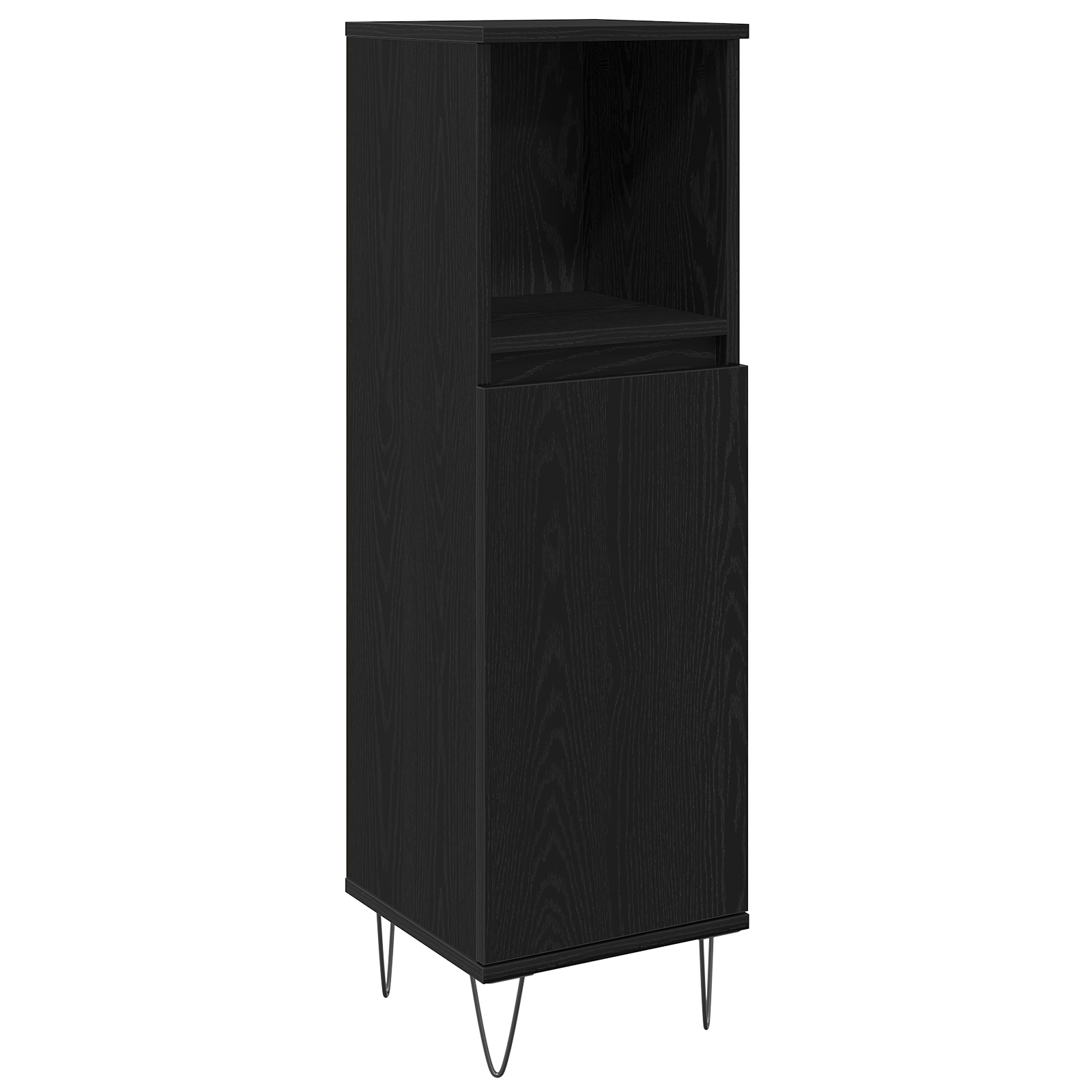 Møbelsett for bad med lagring 3 pcs Svart Eik 30 x 30 x 180 cm