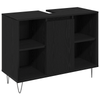 Møbelsett for bad med lagring 3 pcs Svart Eik 30 x 30 x 180 cm