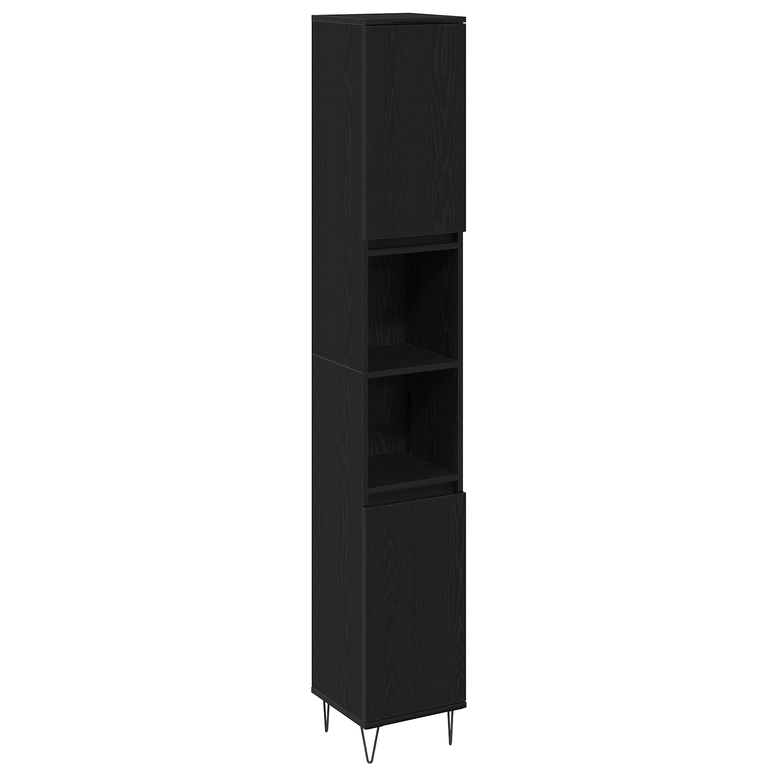 Møbelsett for bad med lagring 3 pcs Svart Eik 30 x 30 x 180 cm