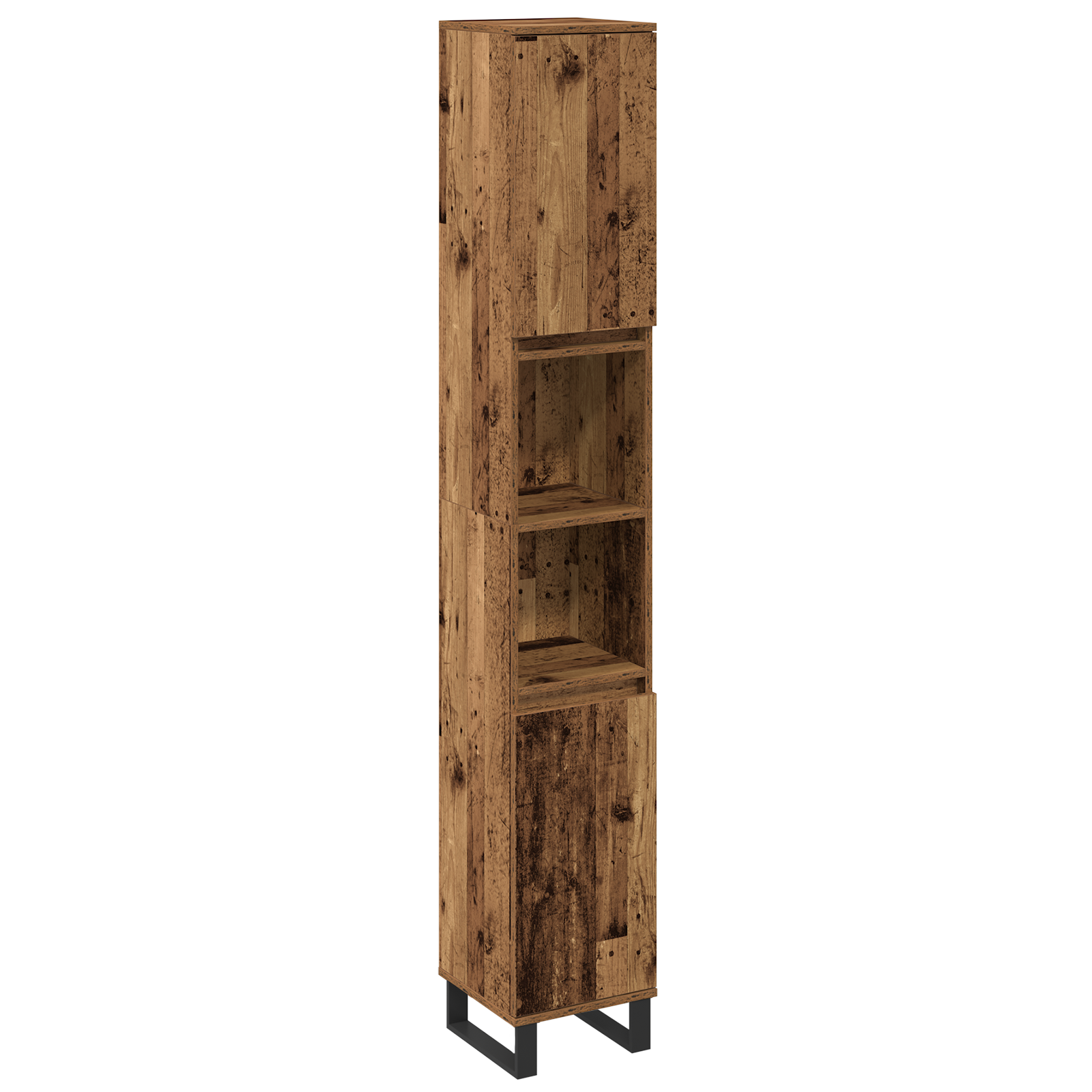 Baderomsinnredningssett med lagring 3 pcs Brun 30 x 30 x 180 cm