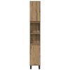 Baderomsinnredningssett med lagring 3 pcs Brun 30 x 30 x 180 cm