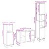 Baderomsinnredningssett med lagring 3 pcs Brun 30 x 30 x 180 cm