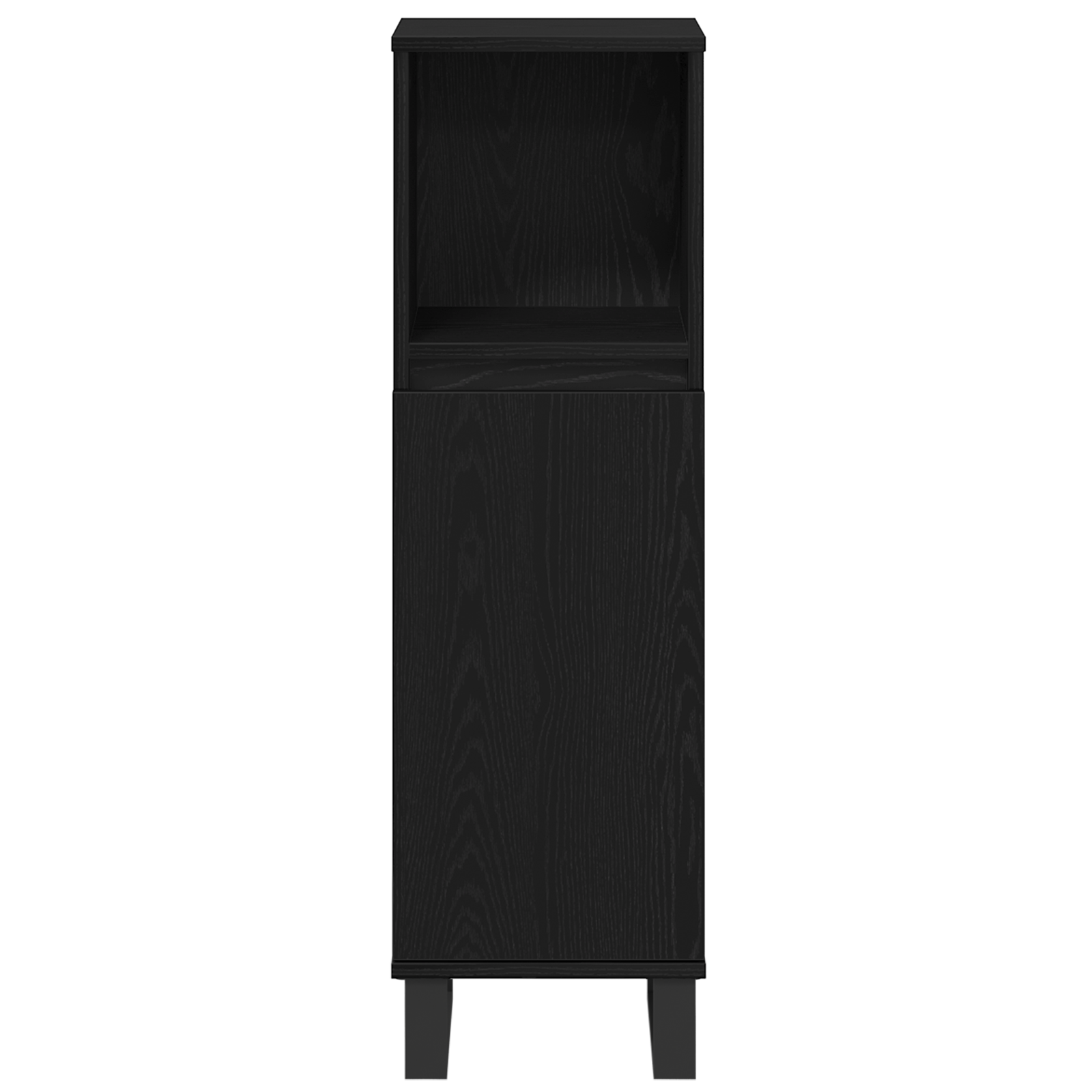 Baderomsinnredningssett med dør 3 pcs Svart 30 x 30 x 180 cm