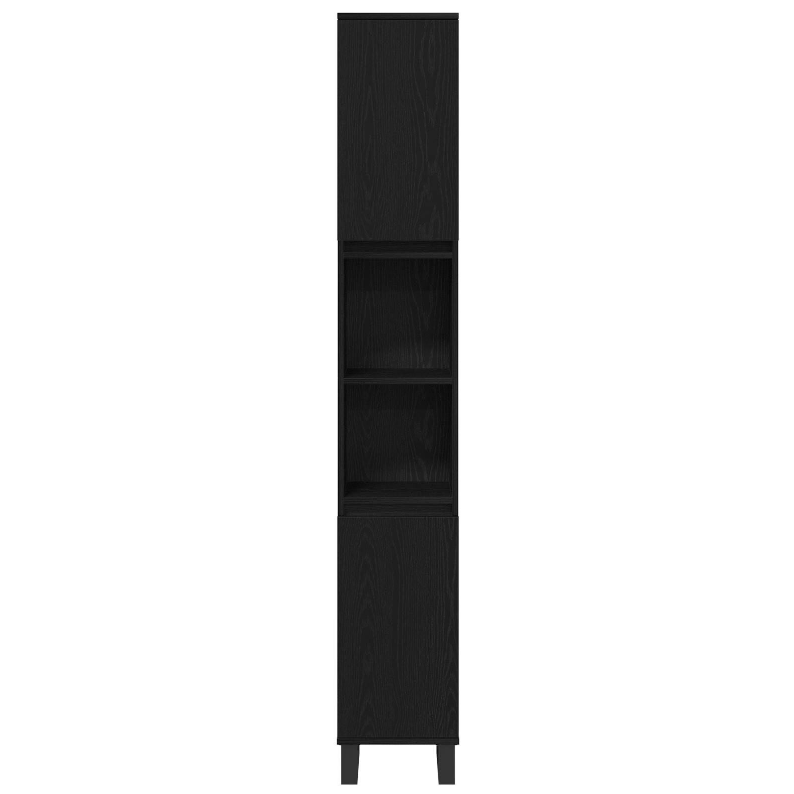 Baderomsinnredningssett med dør 3 pcs Svart 30 x 30 x 180 cm