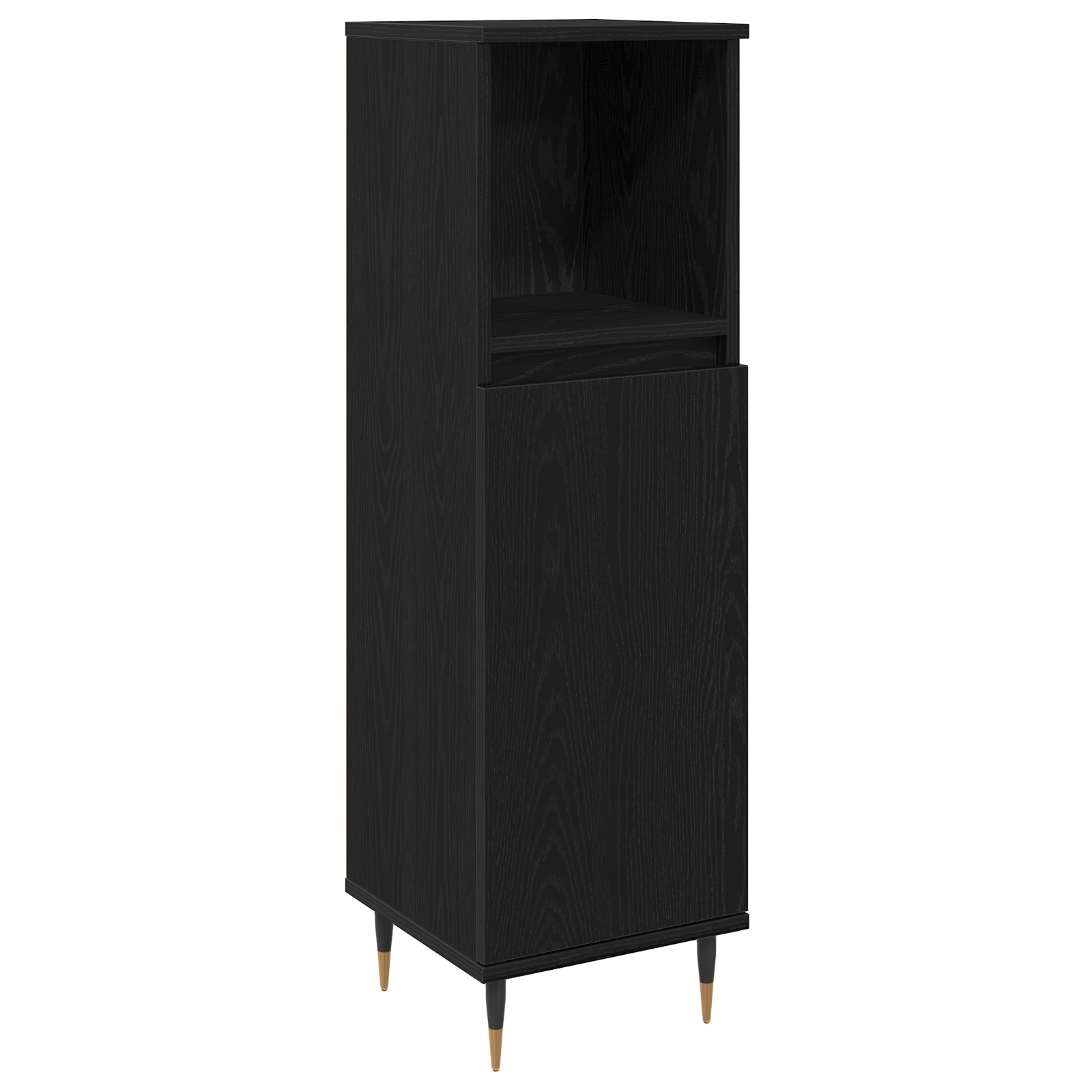 Baderoms Møbelsett med lagring 3 pcs Svart Eik 30 x 30 x 180 cm