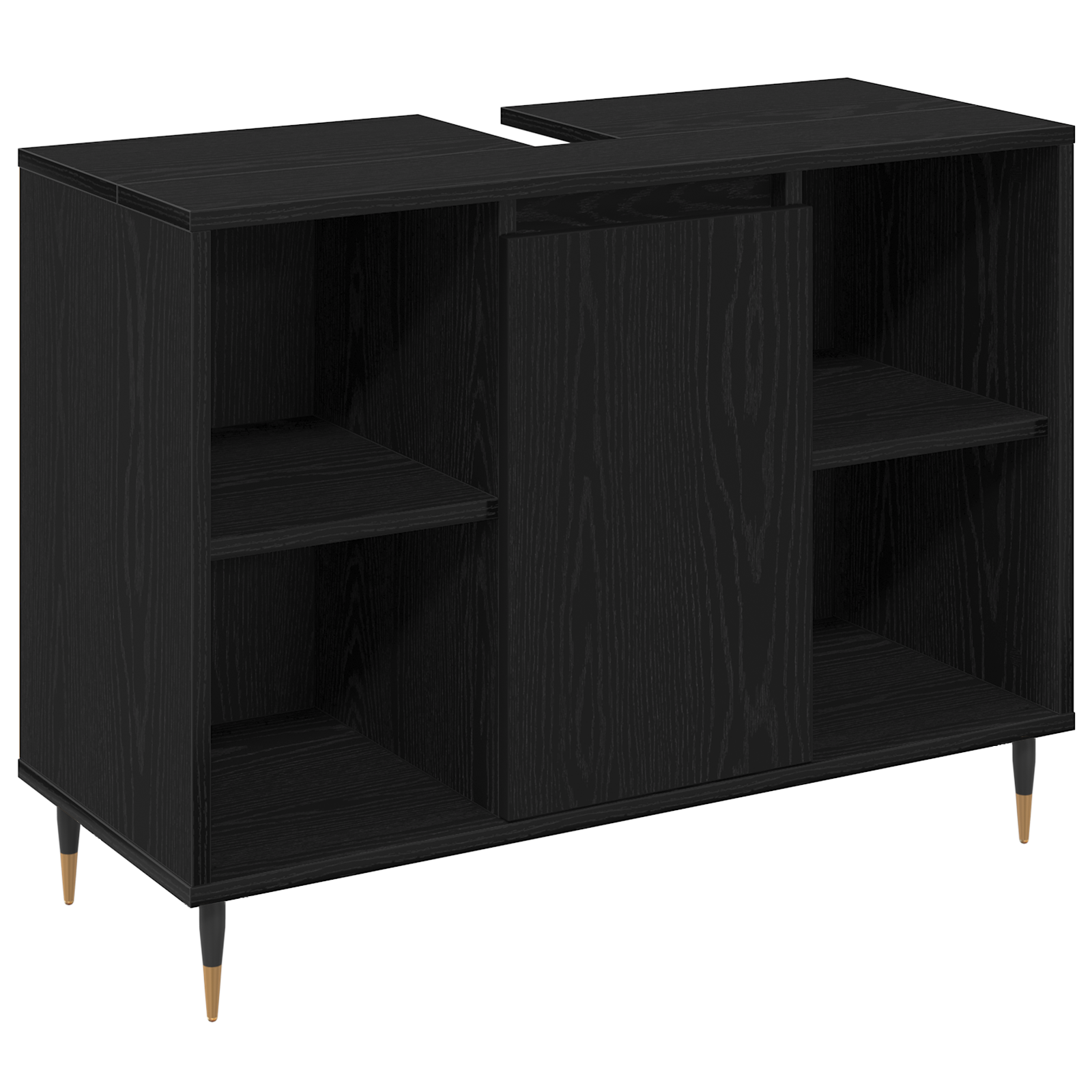 Baderoms Møbelsett med lagring 3 pcs Svart Eik 30 x 30 x 180 cm
