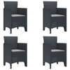 Hage Spisegruppe 5 pcs Antrasitt Polt rattan
