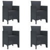 Hage Spisegruppe 5 pcs Antrasitt Polt rattan
