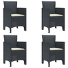 Hage Spisegruppe 5 pcs Antrasitt Polt rattan