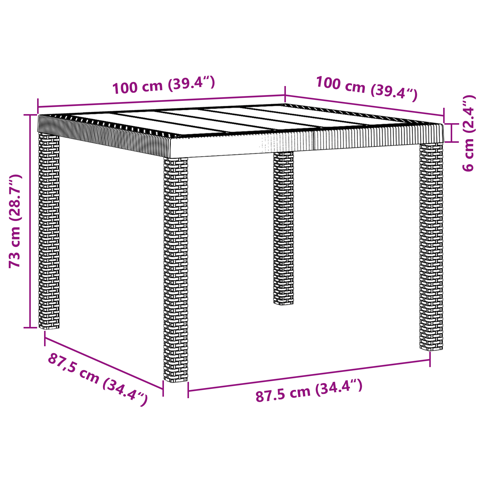 Hage Spisegruppe 5 pcs Antrasitt Polt rattan