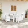 Hage Spisegruppe 5 pcs Hvit Polt rattan