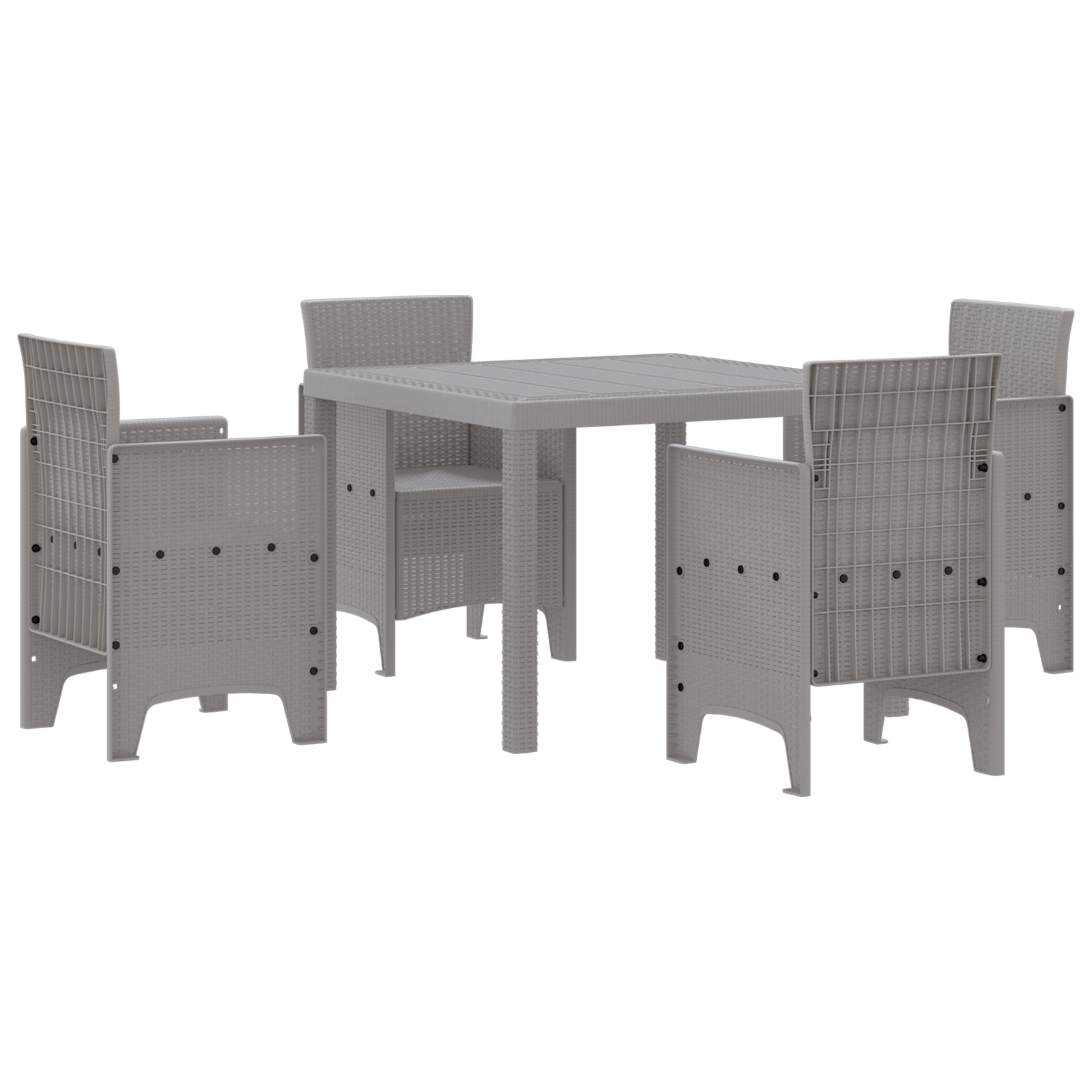 Hage Spisegruppe 5 pcs Lysegrå Polt rattan