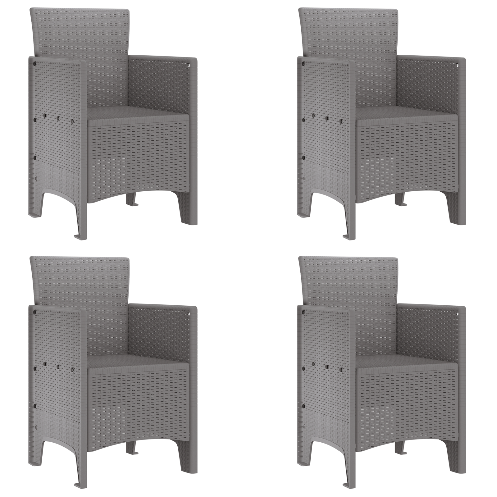 Hage Spisegruppe 5 pcs Lysegrå Polt rattan