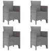Hage Spisegruppe 5 pcs Lysegrå Polt rattan