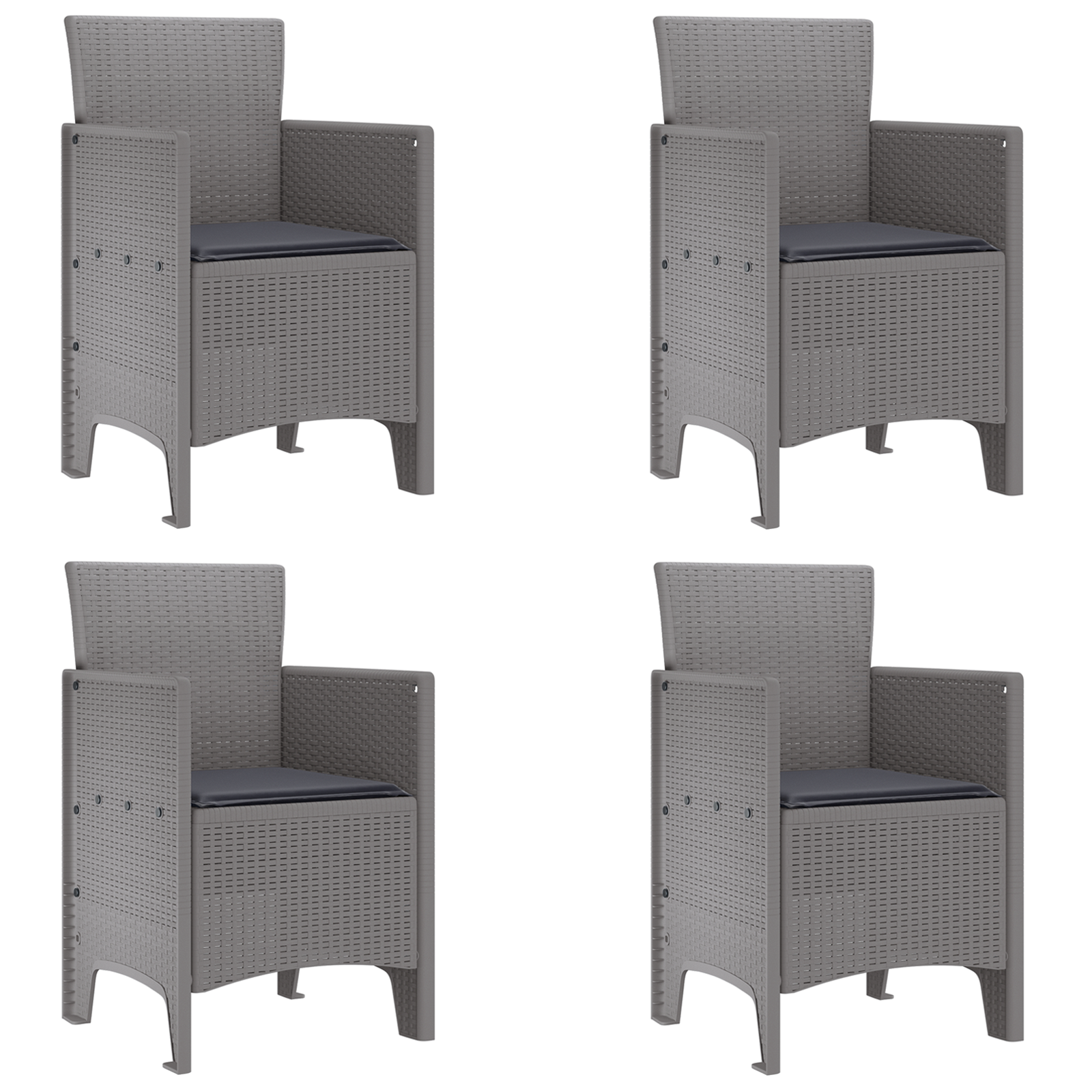 Hage Spisegruppe 5 pcs Lysegrå Polt rattan