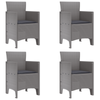 Hage Spisegruppe 5 pcs Lysegrå Polt rattan