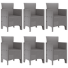Hage Spisegruppe 7 pcs Lysegrå Polt rattan