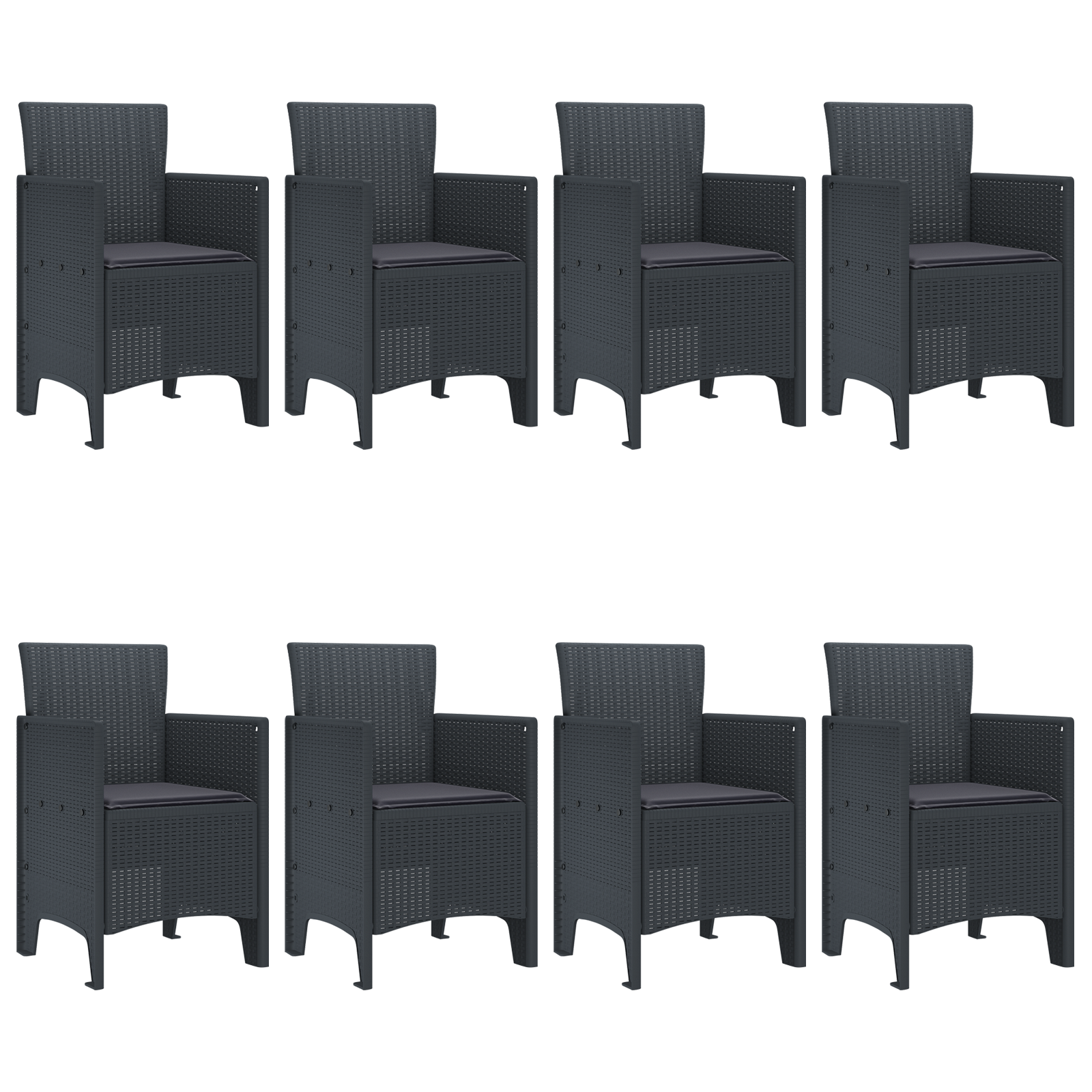 Hage Spisegruppe 9 pcs Antrasitt Polt rattan
