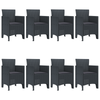 Hage Spisegruppe 9 pcs Antrasitt Polt rattan