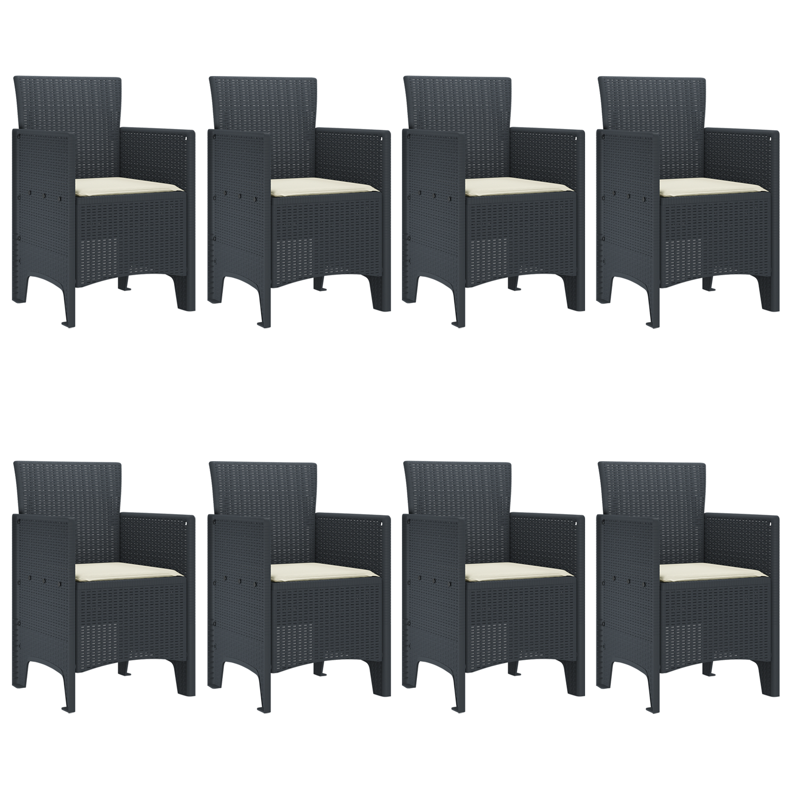 Hage Spisegruppe 9 pcs Antrasitt Polt rattan