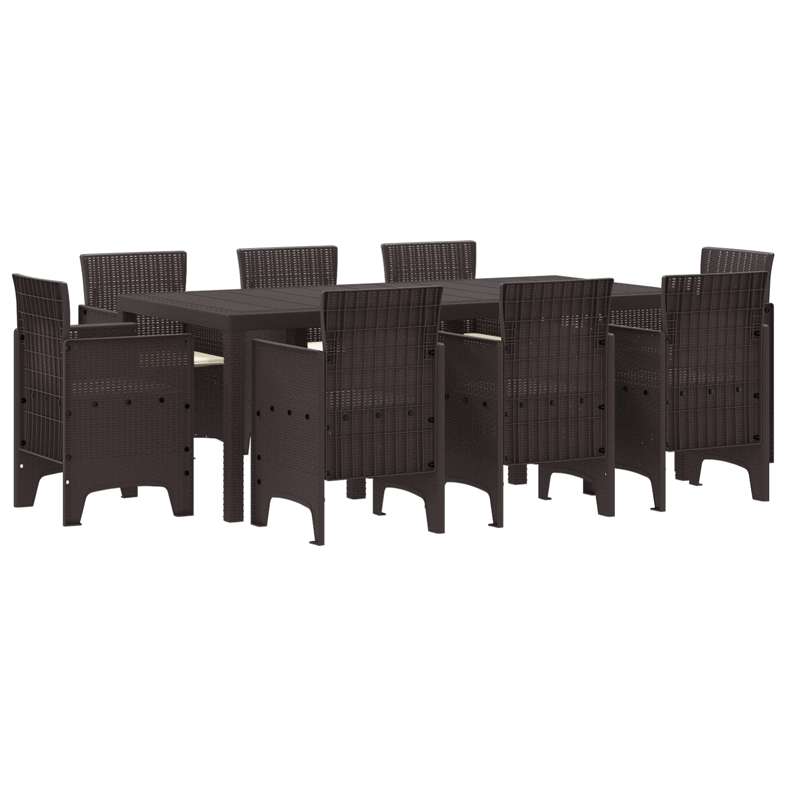 Hage Spisegruppe 9 pcs Brun Polt rattan
