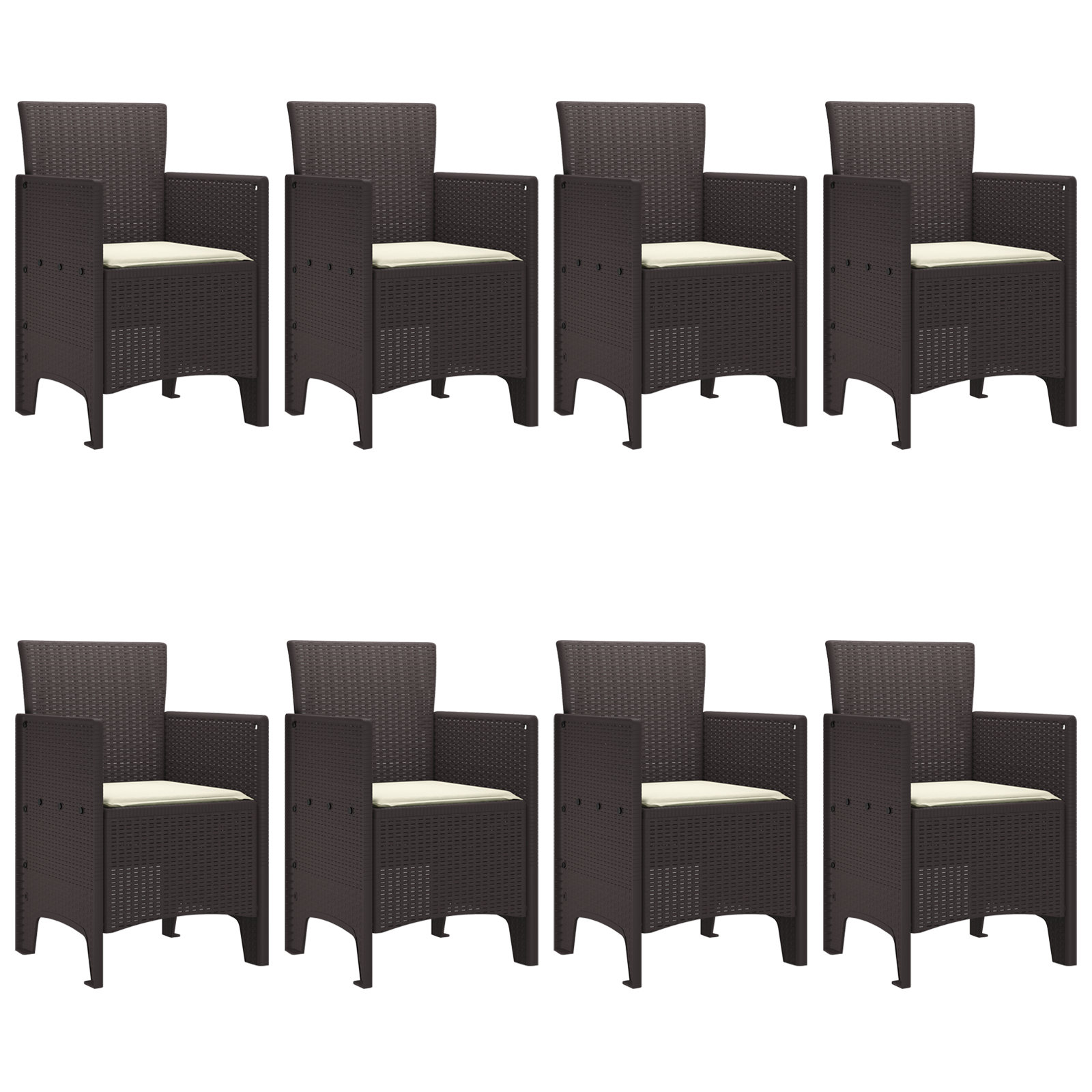 Hage Spisegruppe 9 pcs Brun Polt rattan