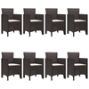 Hage Spisegruppe 9 pcs Brun Polt rattan