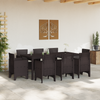 Hage Spisegruppe 9 pcs Brun Polt rattan