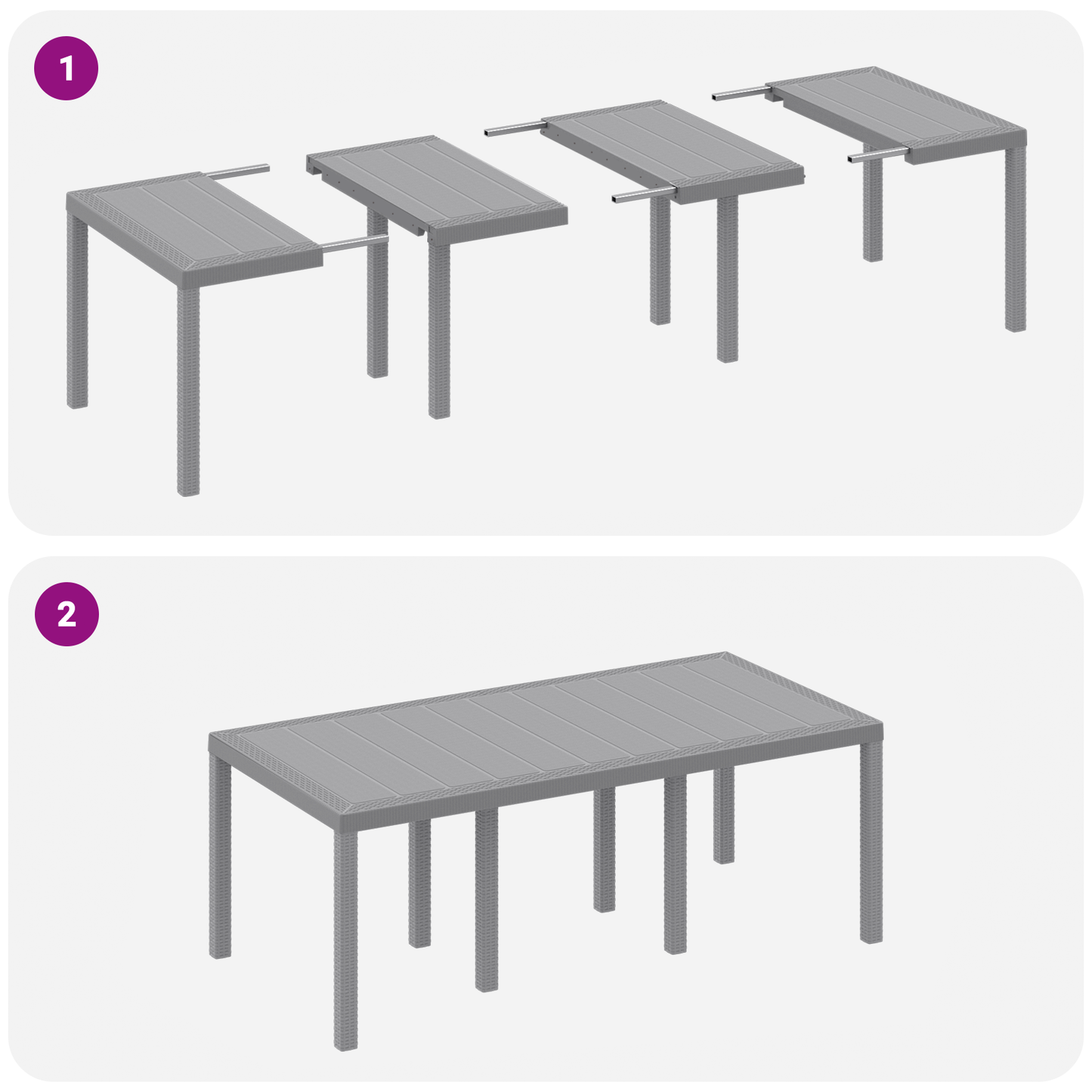 Hage Spisegruppe 9 pcs Lysegrå Polypropen