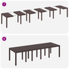 Hage Spisegruppe 13 pcs Brun og Lys grå Rattan og Puter