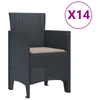 Hage Spisegruppe 15 pcs Antrasitt Polt rattan