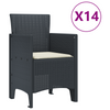 Hage Spisegruppe 15 pcs Antrasitt Polt rattan