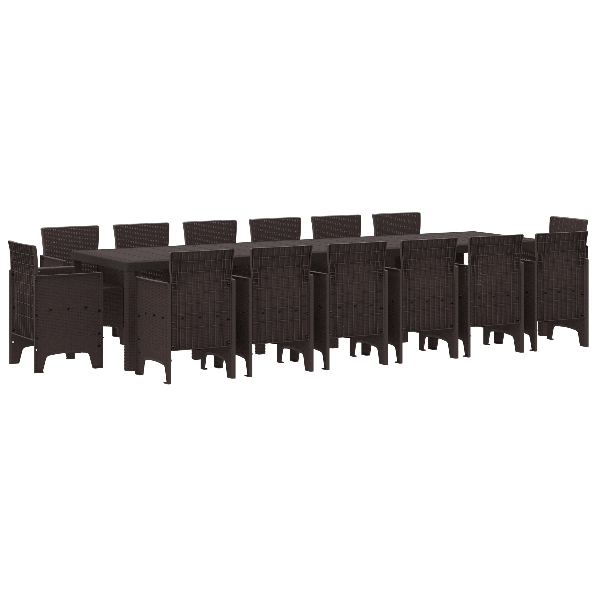 Hage Spisegruppe 15 pcs Brun Polt rattan