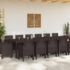 Hage Spisegruppe 15 pcs Brun Polt rattan