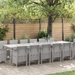 Hage Spisegruppe 15 pcs Lysegrå Polt rattan