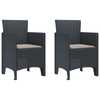 Hage Spisegruppe 3 pcs Antrasitt Polt rattan