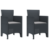 Hage Spisegruppe 3 pcs Antrasitt Polt rattan