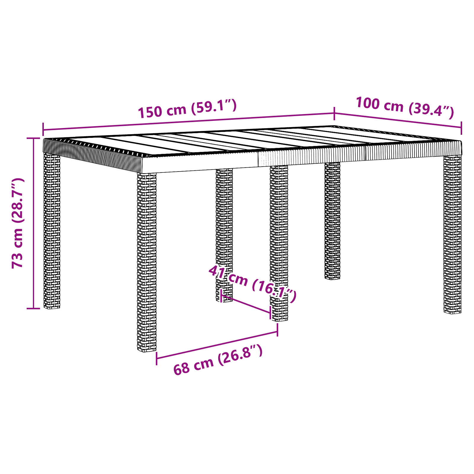 Hage Spisegruppe 5 pcs Antrasitt Polt rattan