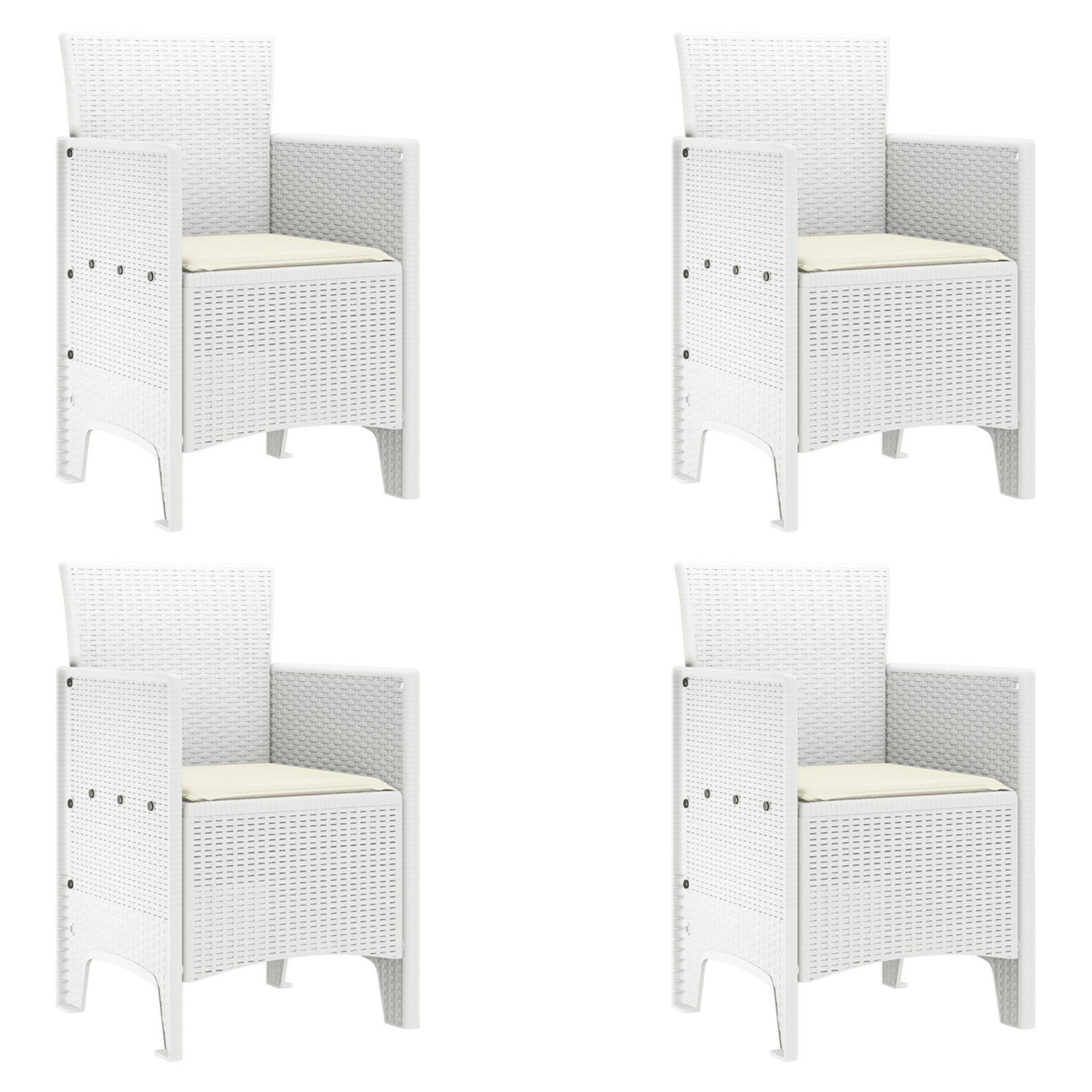 Hage Spisegruppe 5 pcs Hvit Polt rattan